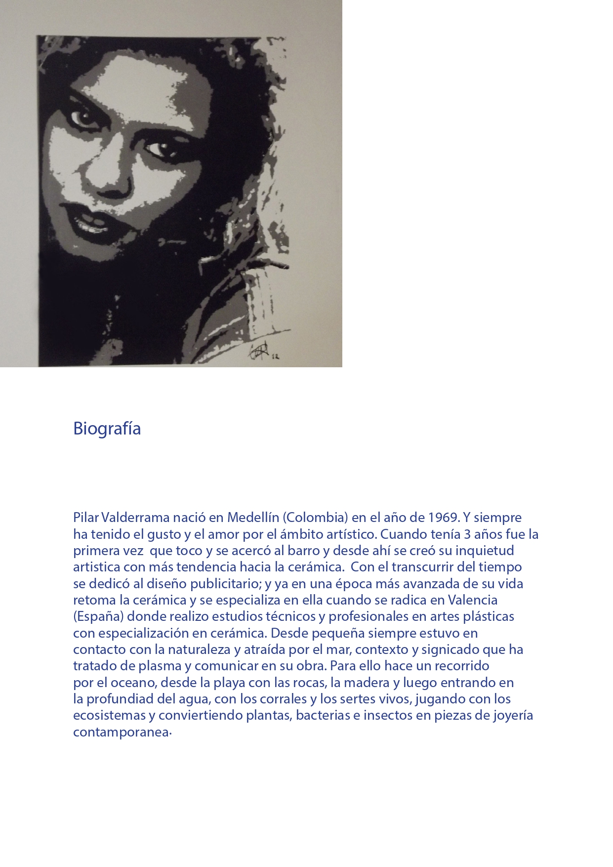 Pilar Valderrama — retrato artístico